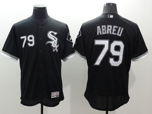 White Sox #79 Jose Abreu Black Flexbase Authentic Collection Stitched MLB Jersey - Click Image to Close